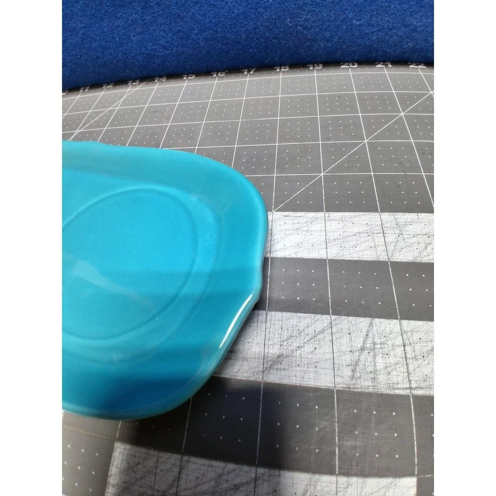 Pioneer Woman Soap Lotion Tray Turquoise Scalloped Ceramic Sink Side Plate